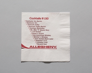 Image: cocktail napkin: Allegheny Airlines
