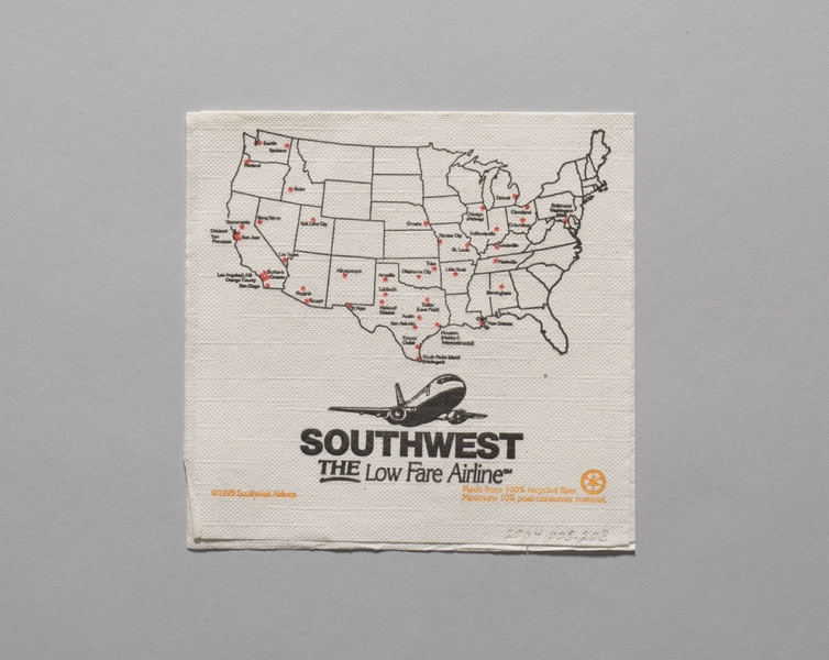 Image: cocktail napkin: Southwest Airlines