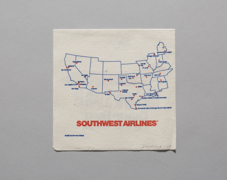 Image: cocktail napkin: Southwest Airlines
