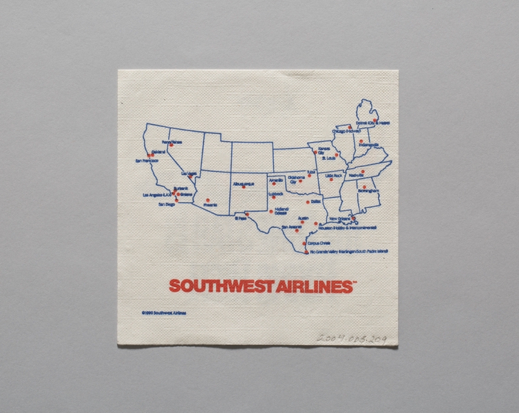 Image: cocktail napkin: Southwest Airlines