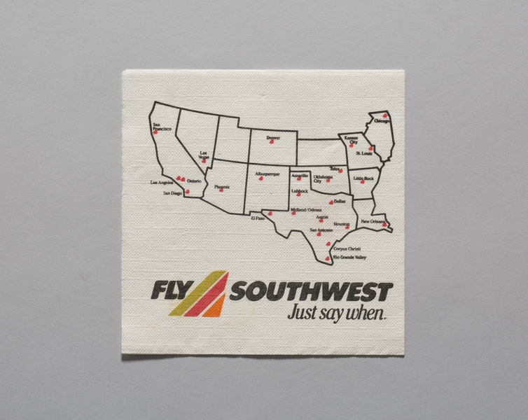 Image: cocktail napkin: Southwest Airlines