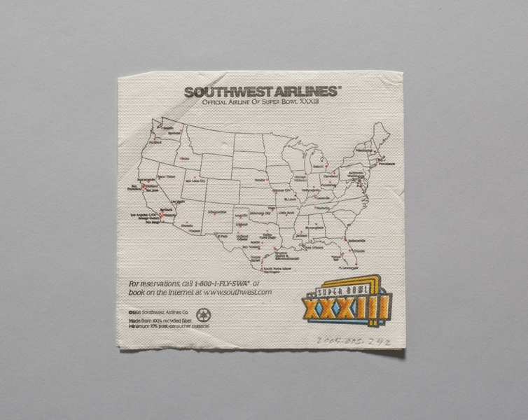 Image: cocktail napkin: Southwest Airlines