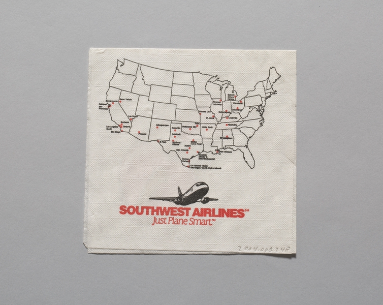 Image: cocktail napkin: Southwest Airlines