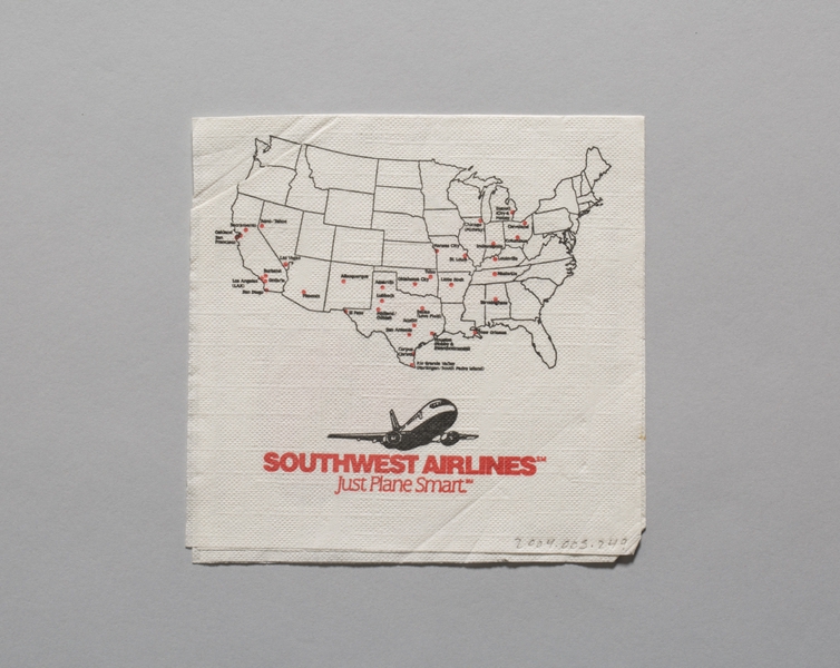 Image: cocktail napkin: Southwest Airlines