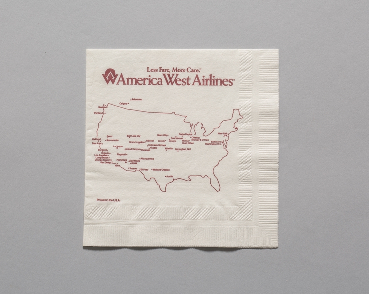 Image: cocktail napkin: America West Airlines