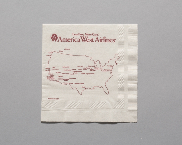 Cocktail napkin: America West Airlines