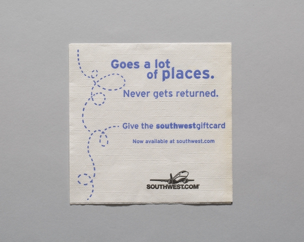 Cocktail napkin: Southwest Airlines