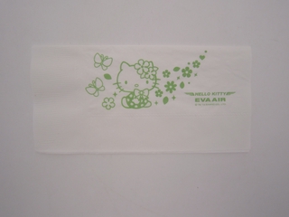 Image: cocktail napkin: EVA Air and Hello Kitty