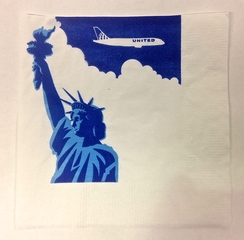 Image: cocktail napkin: United Airlines, New York City
