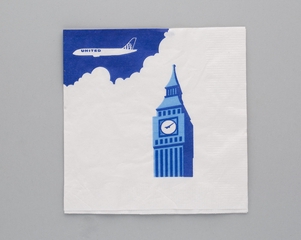 Image: cocktail napkin: United Airlines, London