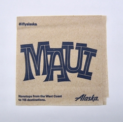 Image: cocktail napkin: Alaska Airlines, Maui