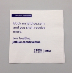 Image: cocktail napkin: JetBlue Airways