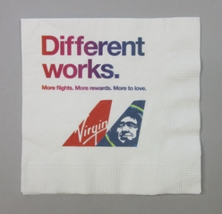 Image: cocktail napkin: Virgin America and Alaska Airlines