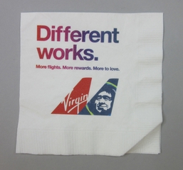 Image: cocktail napkin: Virgin America and Alaska Airlines