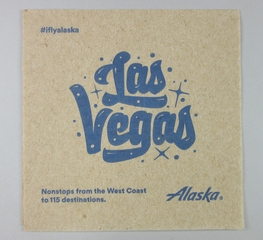 Image: cocktail napkin: Alaska Airlines, Las Vegas