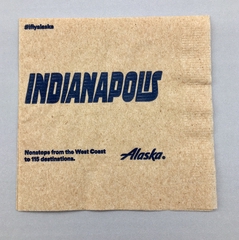 Image: cocktail napkin: Alaska Airlines, Indianapolis