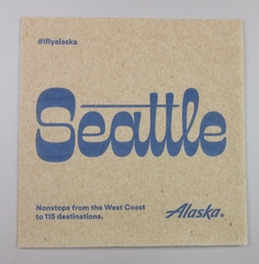 Image: cocktail napkin: Alaska Airlines, Seattle