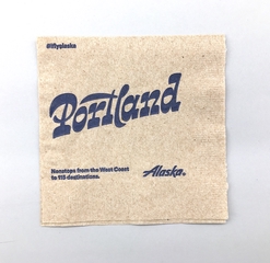 Image: cocktail napkin: Alaska Airlines, Portland