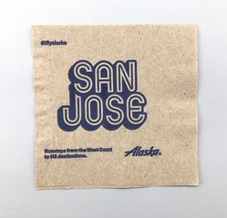 Image: cocktail napkin: Alaska Airlines, San Jose