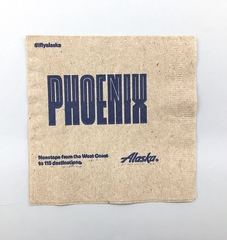 Image: cocktail napkin: Alaska Airlines, Phoenix