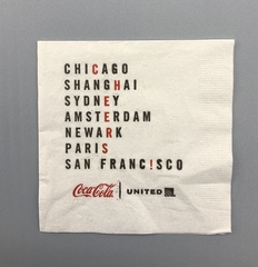 Image: cocktail napkin: United Airlines