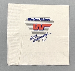 Image: cocktail napkin: Western Airlines