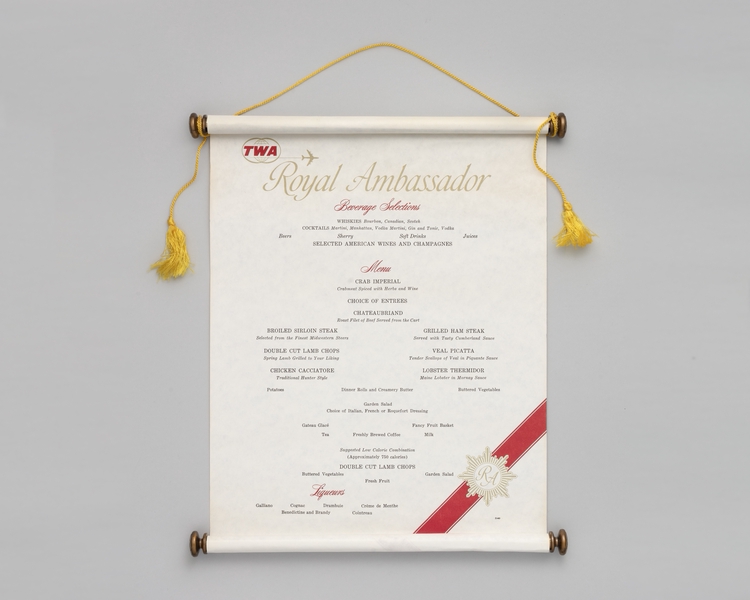 Image: menu: TWA (Trans World Airlines)