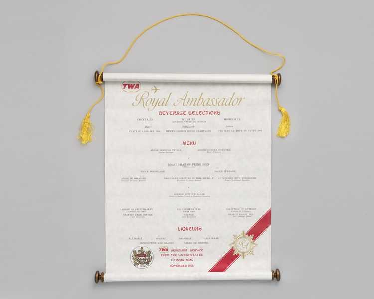 Image: menu: TWA (Trans World Airlines)