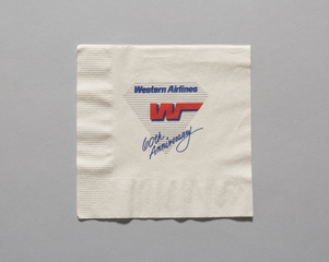 Image: package of cocktail napkins: Western Airlines