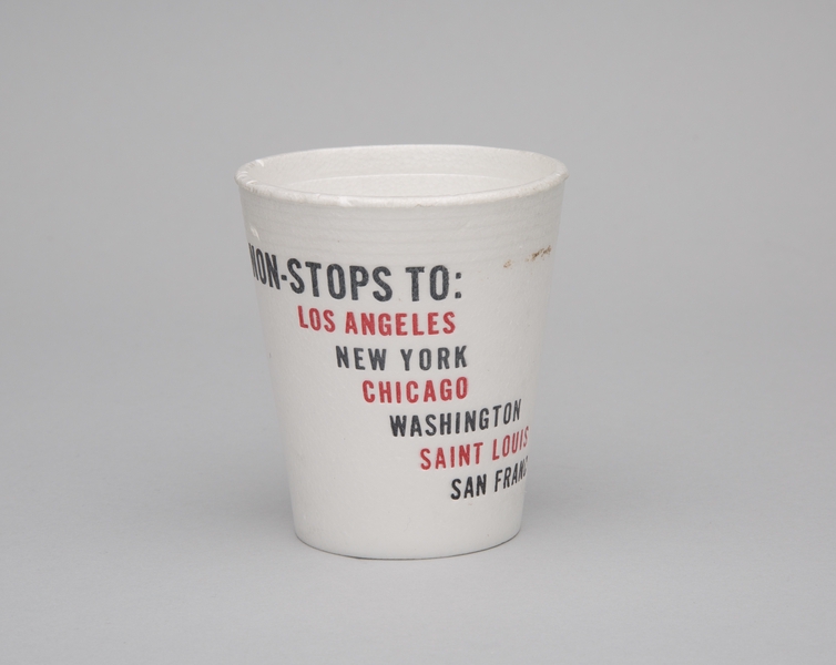 Image: polystyrene cup: TWA (Trans World Airlines)