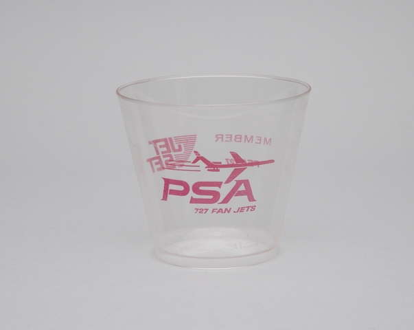 Plastic cup: Pacific Southwest Airlines (PSA)