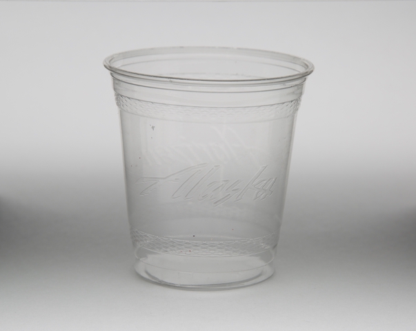Plastic cup: Alaska Airlines