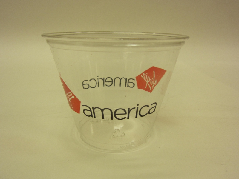 Image: plastic cup: Virgin America