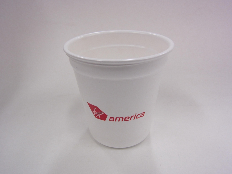 Image: disposable cup: Virgin America