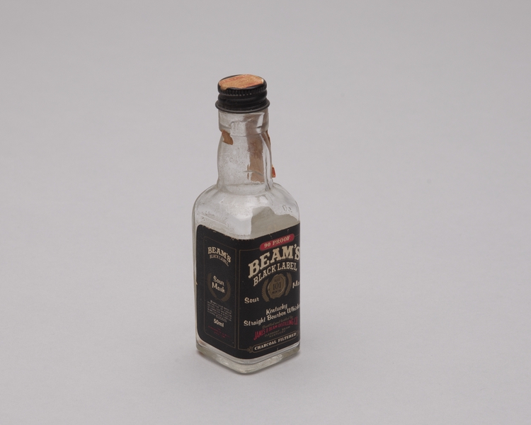 Image: miniature liquor bottle: Beams bourbon whiskey