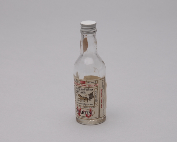 Miniature liquor bottle: Pacific Air Lines, Vaugh Jones Martini
