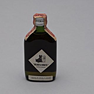 Image #2: miniature liquor bottle: United Air Lines, Black & White