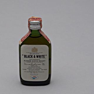 Image #1: miniature liquor bottle: United Air Lines, Black & White