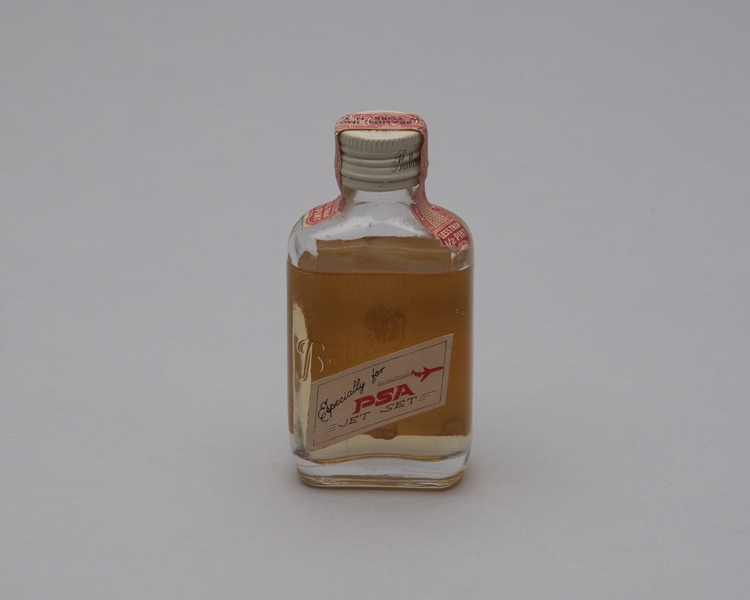 Image: miniature liquor bottle: Pacific Southwest Airlines (PSA), Ballantine’s Scotch Whiskey