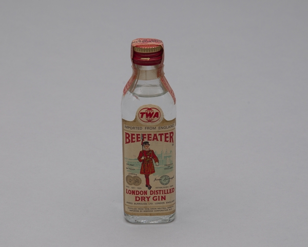 Miniature liquor bottle: TWA (Trans World Airlines), Beefeater Dry GIn