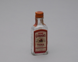 Image: miniature liquor bottle: United Air Lines, Gordon’s Vodka
