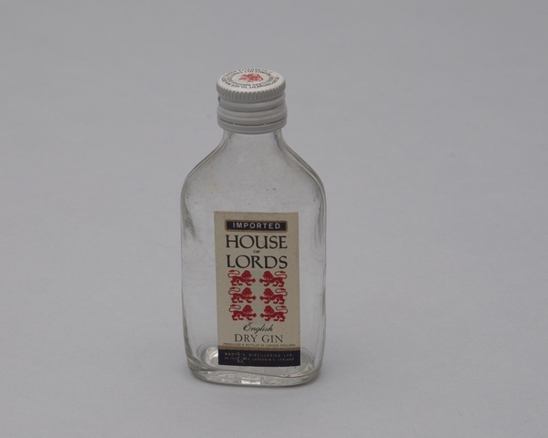 Miniature liquor bottle: Pan American World Airways, House of Lord’s Dry Gin