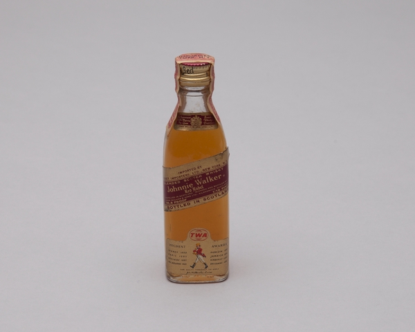 Miniature liquor bottle: TWA (Trans World Airlines), Johnnie Walker Red Label