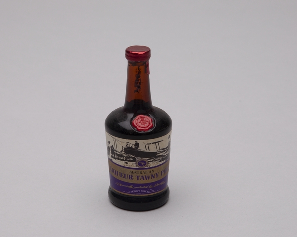Miniature liquor bottle: Qantas Airways, G. Gramps and Sons Tawny Port