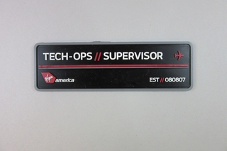 Image: uniform patch: Virgin America, Tech-Ops, Supervisor