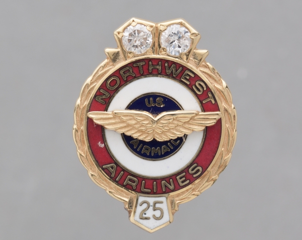 Service pin: Northwest Airlines, 25 years