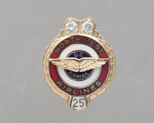 Image: service pin: Northwest Airlines, 25 years