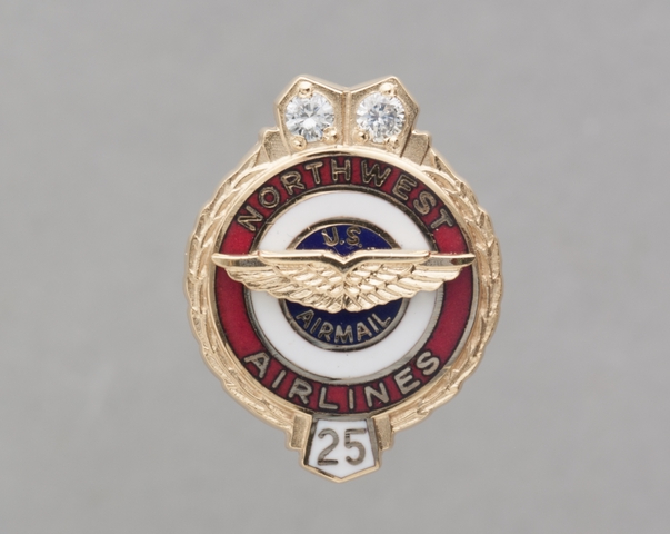 Service pin: Northwest Airlines, 25 years