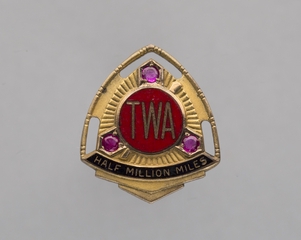 Image: service pin: TWA (Transcontinental & Western Air), half million miles