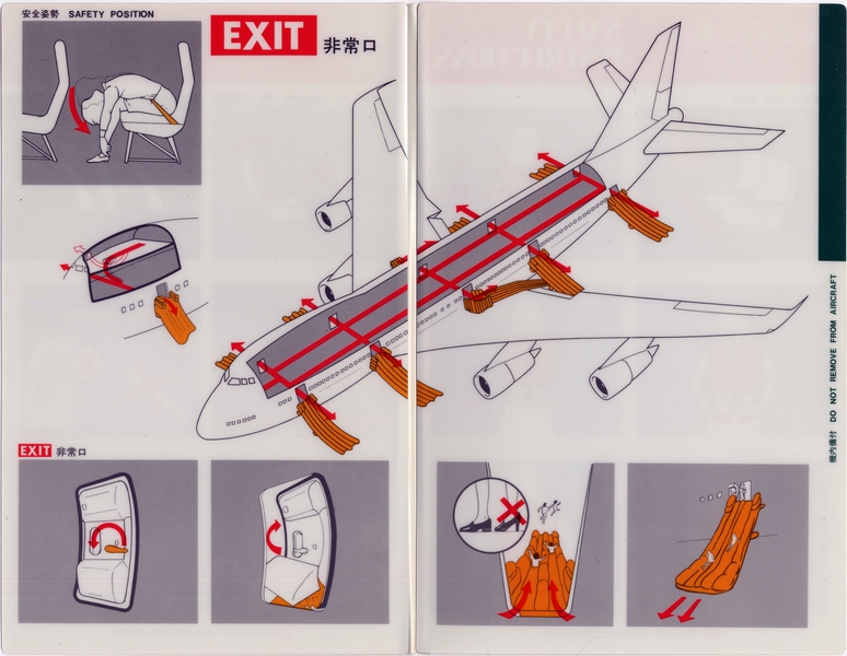 Image: safety information card: Japan Airlines, Boeing 747